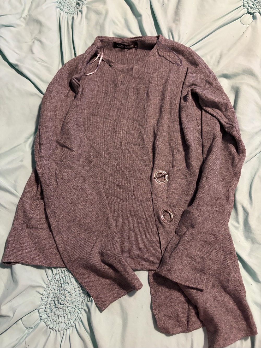 Gabby Isabella Dusty Mauve Button-Accent Sweater Cardigan